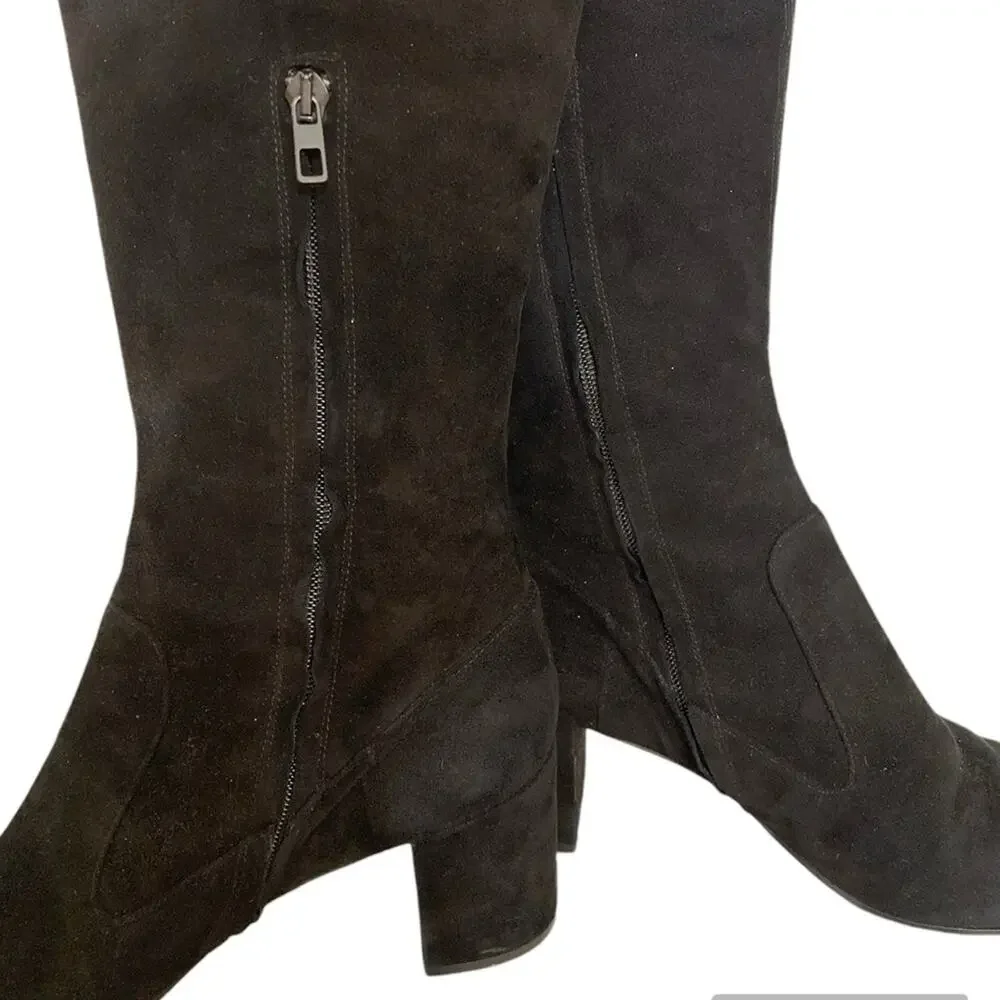 Vince Blythe Black Suede Leather Over the Knee Boots Size 10